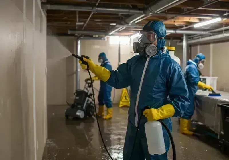 Basement Sanitization and Antimicrobial Treatment process in Edwardsville, IL